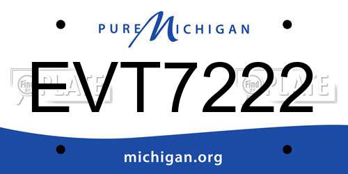 EVT7222 Michigan License Plate