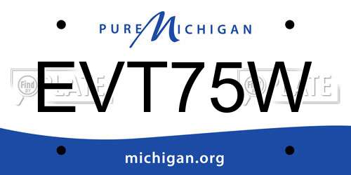 EVT75W Michigan License Plate