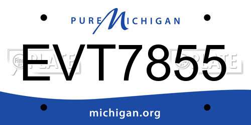 EVT7855 Michigan License Plate