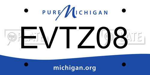 EVTZ08 Michigan License Plate