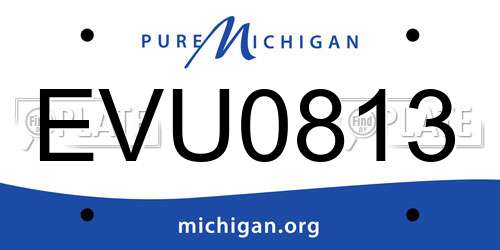 EVU0813 Michigan License Plate