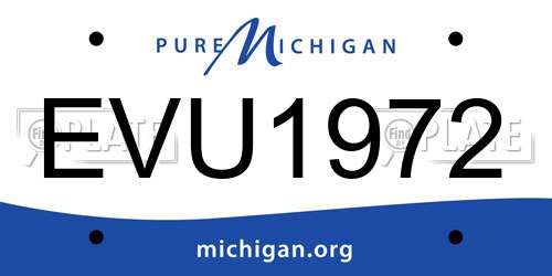EVU1972 Michigan License Plate