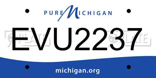 EVU2237 Michigan License Plate