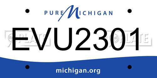 EVU2301 Michigan License Plate
