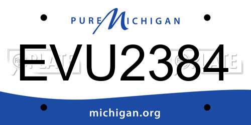 EVU2384 Michigan License Plate