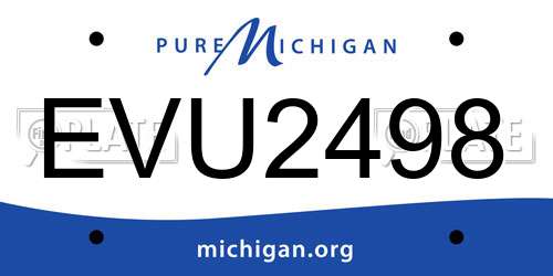 EVU2498 Michigan License Plate