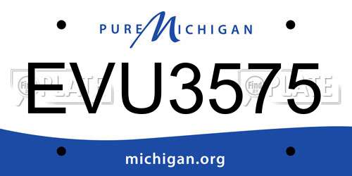 EVU3575 Michigan License Plate