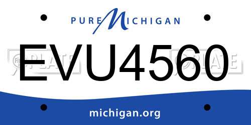 EVU4560 Michigan License Plate