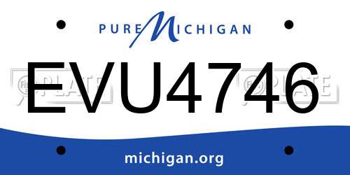 EVU4746 Michigan License Plate