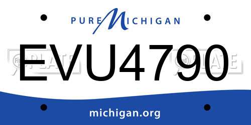 EVU4790 Michigan License Plate