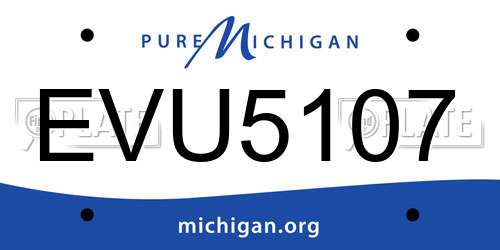 EVU5107 Michigan License Plate