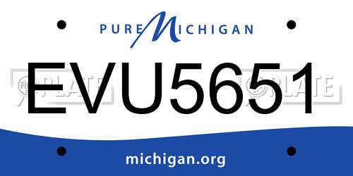 EVU5651 Michigan License Plate