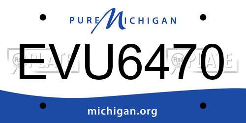 EVU6470 Michigan License Plate