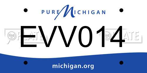 EVV014 Michigan License Plate
