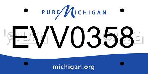 EVV0358 Michigan License Plate