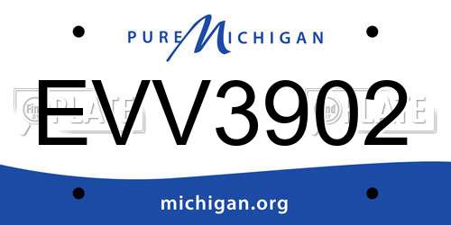 EVV3902 Michigan License Plate