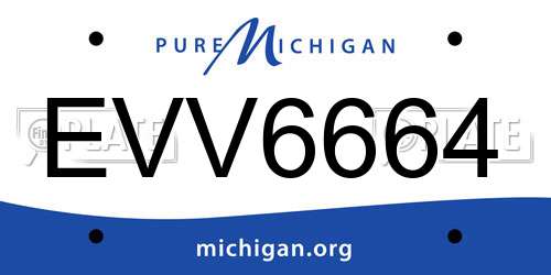 EVV6664 Michigan License Plate