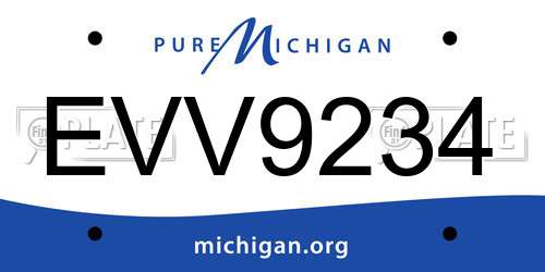 EVV9234 Michigan License Plate