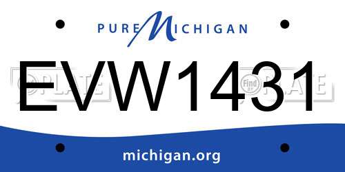 EVW1431 Michigan License Plate