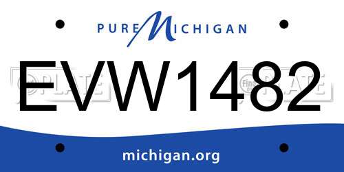 EVW1482 Michigan License Plate