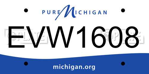 EVW1608 Michigan License Plate