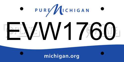 EVW1760 Michigan License Plate