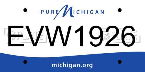 EVW1926 Michigan License Plate