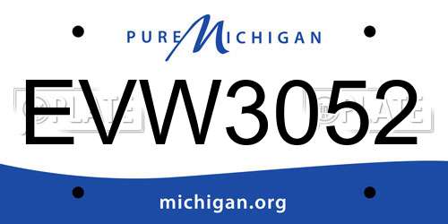EVW3052 Michigan License Plate