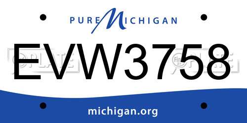 EVW3758 Michigan License Plate