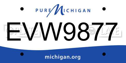 EVW9877 Michigan License Plate