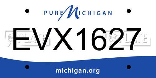 EVX1627 Michigan License Plate