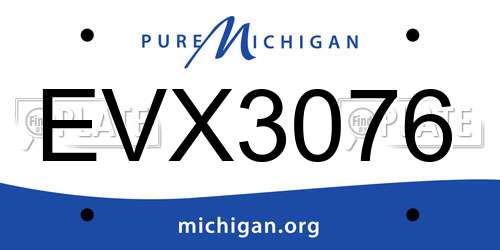 EVX3076 Michigan License Plate