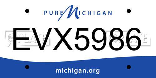 EVX5986 Michigan License Plate
