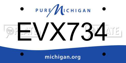 EVX734 Michigan License Plate