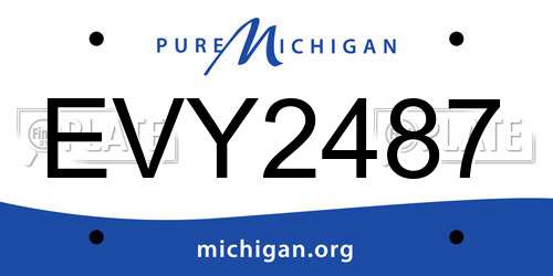 EVY2487 Michigan License Plate