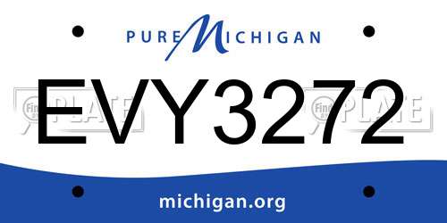 EVY3272 Michigan License Plate