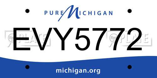 EVY5772 Michigan License Plate