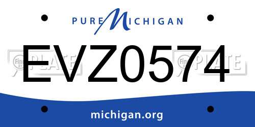 EVZ0574 Michigan License Plate