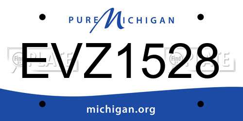 EVZ1528 Michigan License Plate