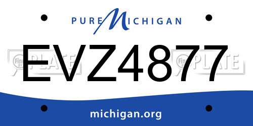 EVZ4877 Michigan License Plate
