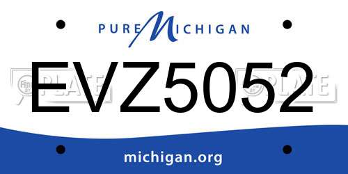 EVZ5052 Michigan License Plate