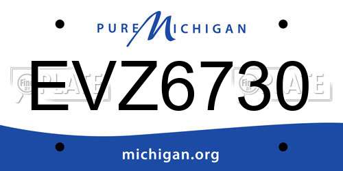 EVZ6730 Michigan License Plate