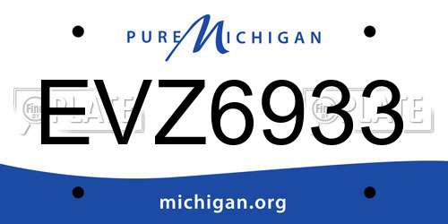 EVZ6933 Michigan License Plate