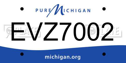 EVZ7002 Michigan License Plate