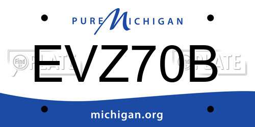 EVZ70B Michigan License Plate