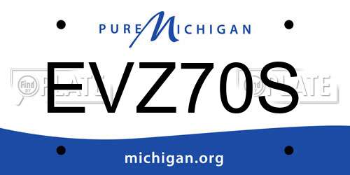 EVZ70S Michigan License Plate