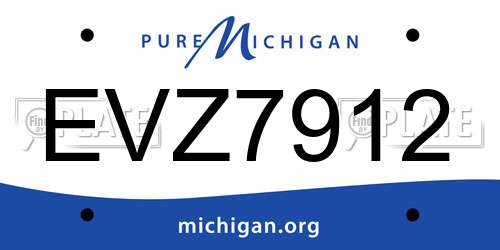 EVZ7912 Michigan License Plate