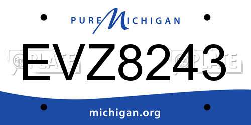 EVZ8243 Michigan License Plate