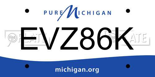 EVZ86K Michigan License Plate