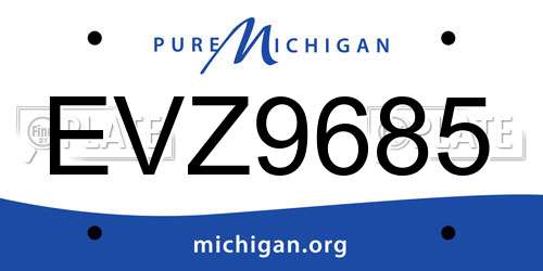 EVZ9685 Michigan License Plate